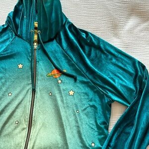 MEN'S Aviator Nation Relaxed  Velvet Zip Up Hoodie in Size XL